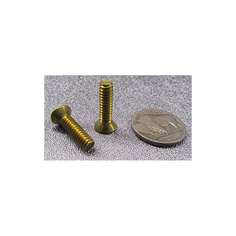 Brass Flat Head Phillips Machine Screws, FT, 10-24 Thread Size