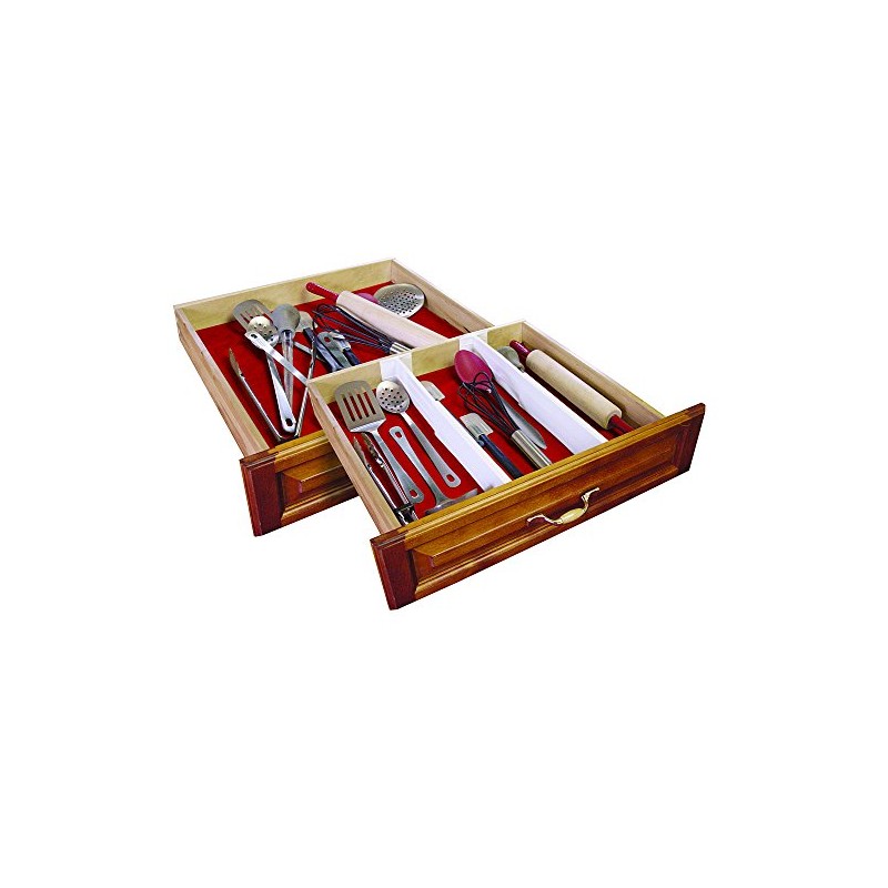 Dial Industries Adjustable Spring Loaded Kitchen, Junk, Office Drawer Organizer