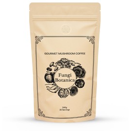 Fungi Botanica Gourmet Arabica & Mushroom Coffee Blend | Smooth Instant Coffee with Lion’s Mane, Chaga, Reishi, Cordyceps, Maca Root & Cacao | 240g | 30 Servings