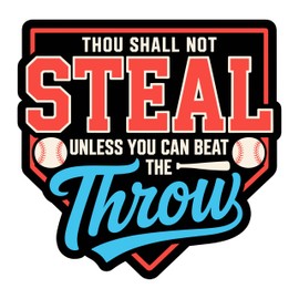 Thou Shall Not Steal Unless You Can Beat The Throw Patch 3 Inches Baseball, Batting Bat Sports, Iron On/Sew On Embroidery Fabric Applique Patches for Trucker Hat Clothes Backpack DIY Accessories Gifts