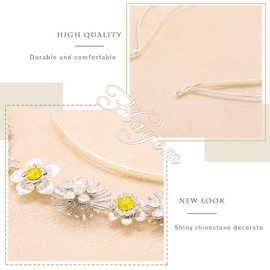 Flayem Silver Crystal Headband Rhinestone Pearl Hair Band Wedding Bridal Headband for Women and Girls