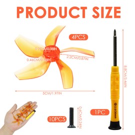 2 Pairs Low Noise Propellers for DJI NEO - Lightweight (1.5g per blade) Stable Stroke Quick Release System with Installation Tool (Orange)