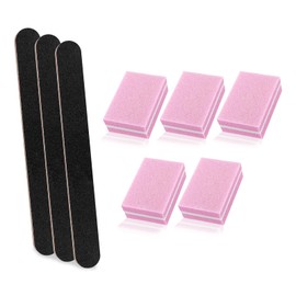 LNAUJS Nail Files and Buffers Set, 100/180 Grit Nail Files and Sanding Buffer Nail Blocks for Gel Acrylic Nails, Professional Manicure Tool for Nail Grinding and Care