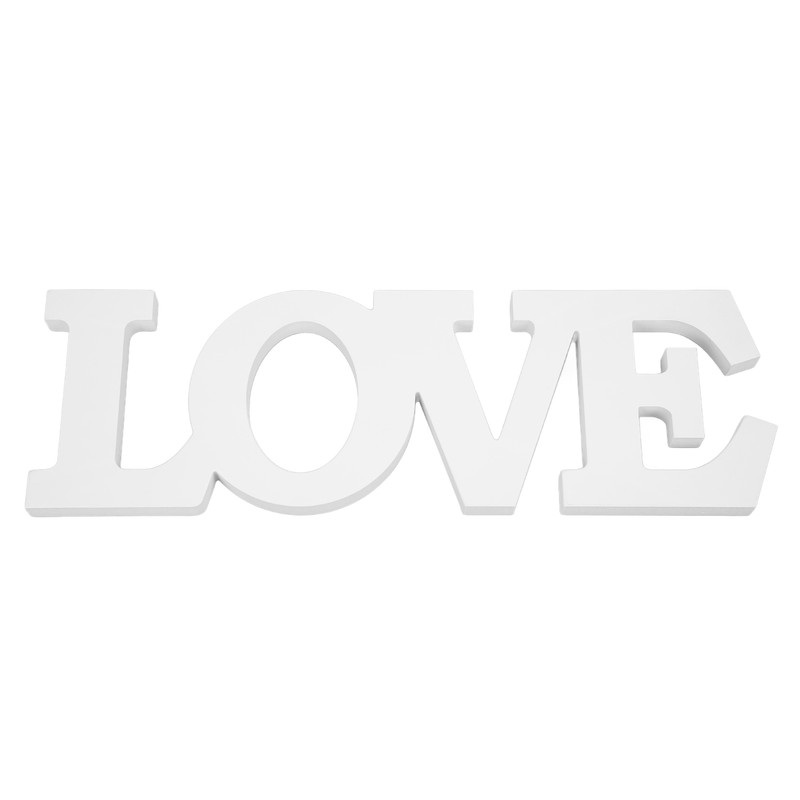 Wood Love Sign White One Piece Design Exquisite Beautiful Wooden