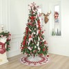 WBHome Christmas Tree Skirt, 52 inch Double-Layer Cable Knitted Thick
