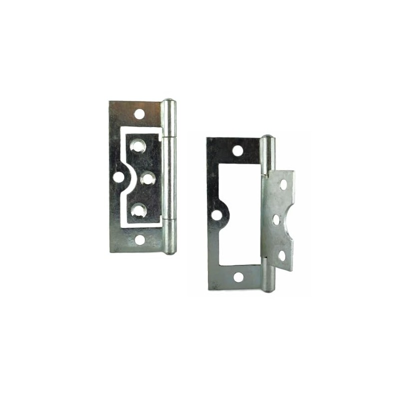 Merriway BH03828 (2 Pcs) Bright Zinc Plated Flush Hinge, 75