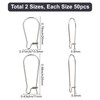 CREATCABIN 1 Box 100Pcs 2 Sizes Kidney Earrings Hook Silver