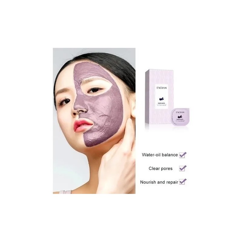 Mascarilla Facial Sólida Veze Eggplant Berenjena 40g Hidratante Limpieza