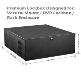 TECHTOO DVR Security Lockbox Heavy Duty 16 Gauge DVR Box Enclosure with Fan for Surveillance System (18'' X 18'' X 5'', Black)