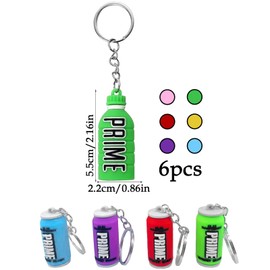 DALAETUS 10 Pcs Prime Drink Bottle Keyring Set, Mini Drink Bottle Keychain for Bags, Wingmirrors, Keysets, Silica Cans Beverage Drink Keyring for Men, Women, Children Gift
