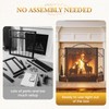 ‌POWLAB 50" X 36'' Fireplace Screen - 3-Panel Wrought Iron
