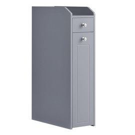 VASAGLE Small Bathroom Storage Cabinet, Slim Bathroom Storage Organizer, Toilet Paper Holder with Storage, Toilet Paper Storage Cabinet with Slide Out Drawers, for Small Spaces, Dove Gray UBBC847G02