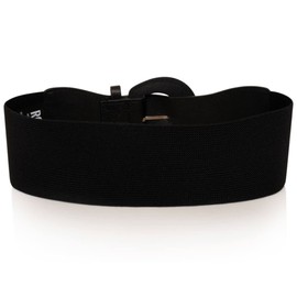 Ro Rox Raya Elasticated Nurse Belt Stretch Wide 50's Retro Vintage Waist Cincher, Black