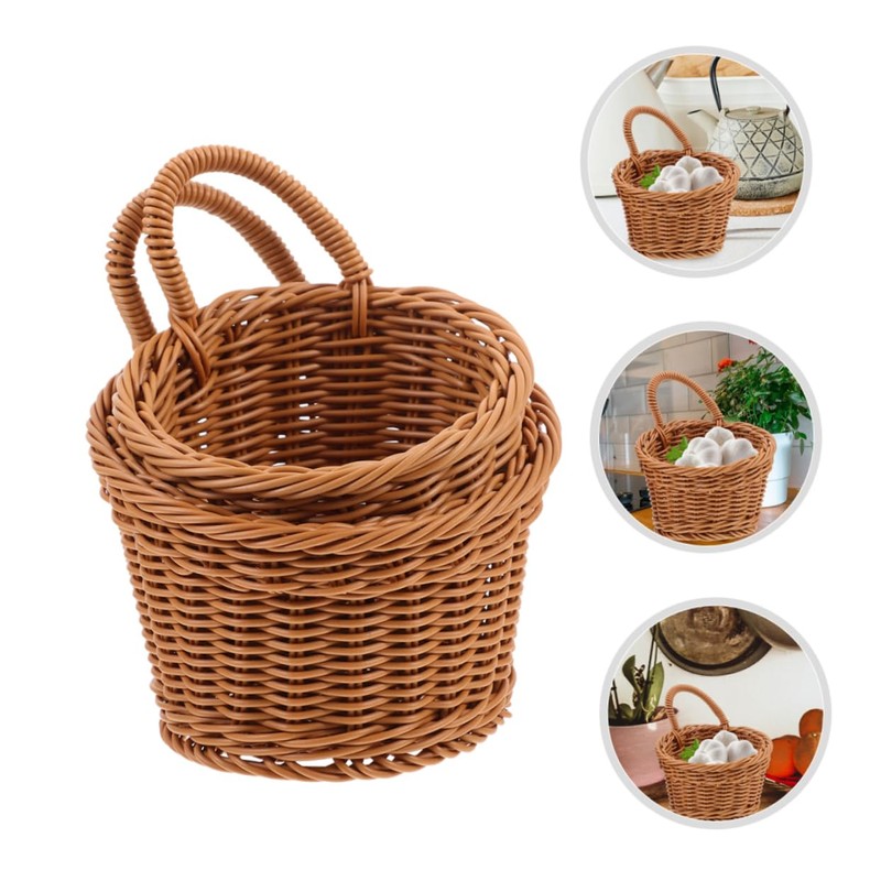 CIYODO 2pcs Woven Storage Basket Wall Hanging Fruit Basket for