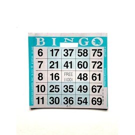 1 on Aqua Letter H Bingo Pattern Paper Game Cards- Pack of 500