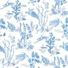 Scalamandre Azure Garparilla Peel & Stick Wallpaper, Blue