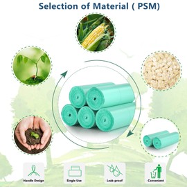 AYOTEE 125 Count 2.6 Gallon Compostable Small Trash Bags with Handles, 15 Ounce Capacity, Ideal for Kitchen, Office, Bathroom, and More