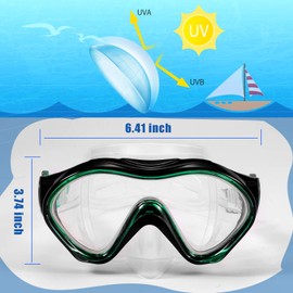 Yizerel Kids Swim Mask, Swimming Goggles with Nose Cover, Snorkel Gear Scuba Diving Snorkeling, Anti-Fog UV Protection Lens Waterproof Socket 180° View Angle Face Mask for Youth Children Junior Teens