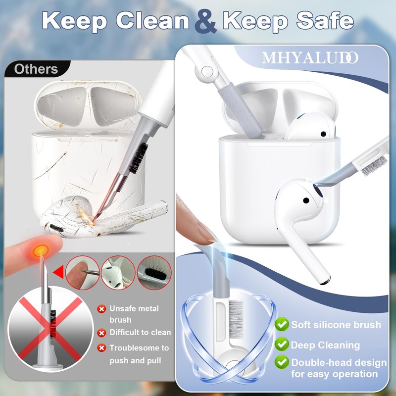 MHYALUDO for AirPods Case Cover, Military Grade Anti-Fall Soft Silicone