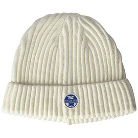NORTH SAILS Mens Beanie W/Logo Winter Hat, Marshmallow