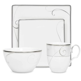 Noritake Platinum Wave 4pc Square Set 9317