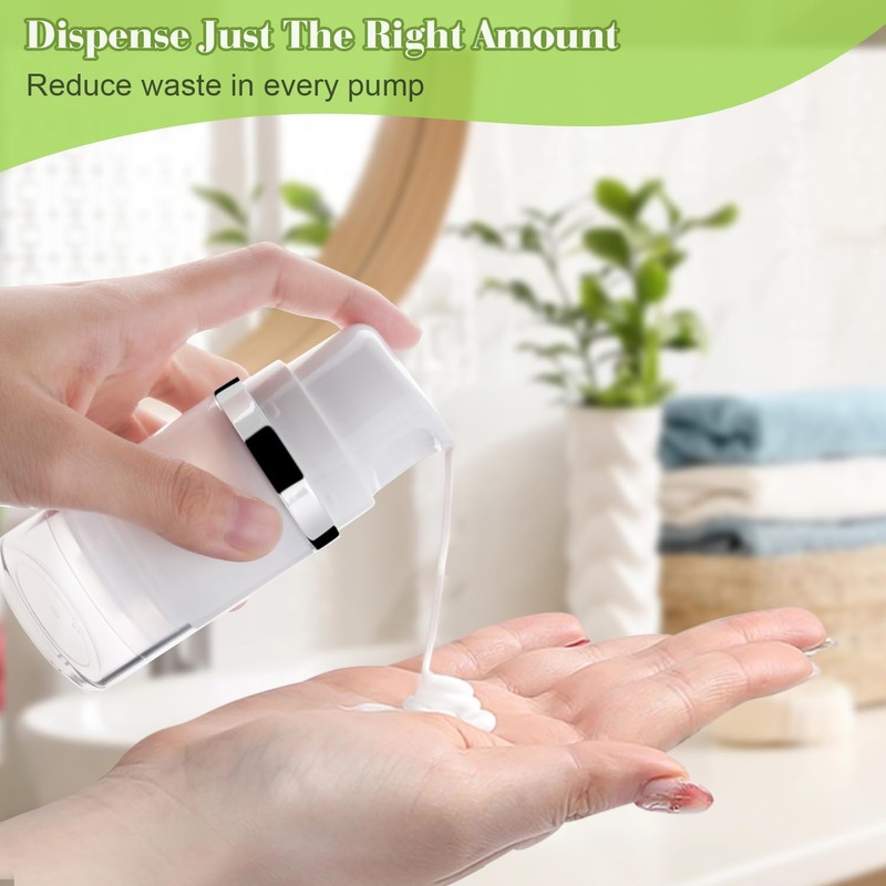 4 Pcs 50ml/1.7oz Airless Pump Jar Refillable Vacuum Pump Dispenser