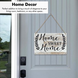 Poeland Home Sweet Home Sign, Wooden Hanging Sign with String, Wood Sign for Home and Farmhouse Decor (Sweet Home)