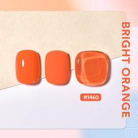 GAOY Orange Gel Nail Polish, 16ml Soak Off Gel Polish, UV Light Cure for Nail Art DIY Manicure at Home, 1460 Bright Orange