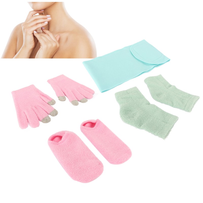 Spa Gloves and Socks Set Gel Moisturizing Essential Oil Hydration