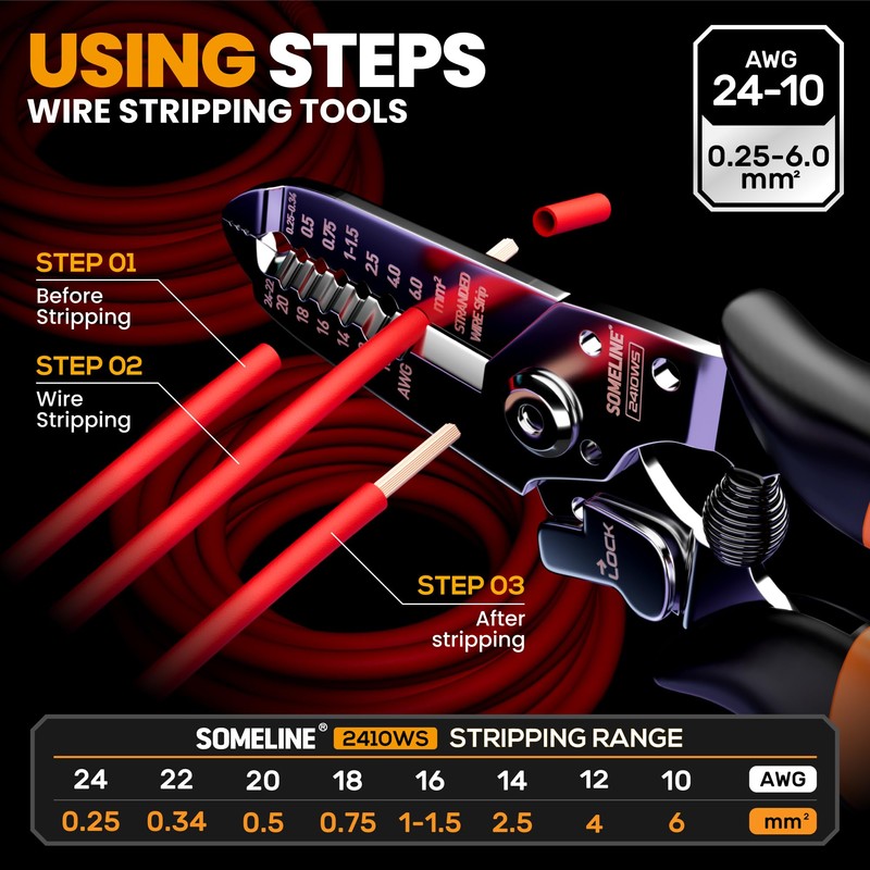 SOMELINE Wire Terminals Crimping Tool, with 45 Sizes Insulated Ratcheting