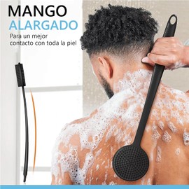 Juego de 3 Cepillo de Silicona para Cuerpo Incluir Silicone Scrubber X1, Cepillo para Baño Corporal X1, Gancho Simple X1, Aumenta la Espuma Mientras te Bañas