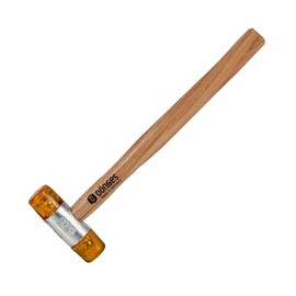 Dönges Non-rebound Soft Hammer with Painted Ash Handle, Diameter 27 mm, 220 g Light, Interchangeable Heads in Yellow, Made in Germany, Plastic Mallet, Rubber Mallet, Multifunctional Hammer