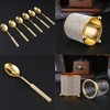 Tomotato Coffee Spoons Set with Holder, 6Pcs Zinc Alloy Gold