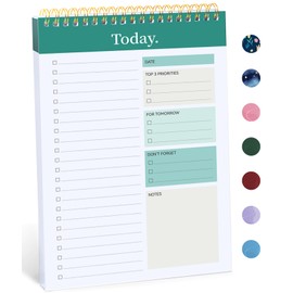 Taja Bloc de notas de lista de tareas  Cuaderno de lista de tareas para el trabajo con 52 hojas, 9.8 x 6.5 pulgadas, planificador diario sin fecha,...