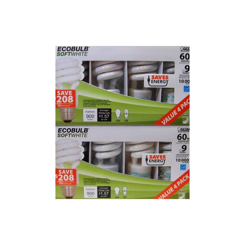 Feit Electric Esl13t/4 4 Pack 13 Watt Cfl Spiral Bulb