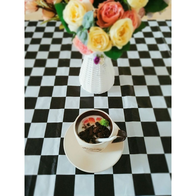BRICHBROW Pcs of 3 Premium Plastic Checkered Flag Tablecloths Picnic