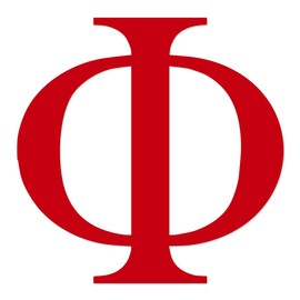 Applicable Pun Phi Greek Letter Φ - Vinyl Decal for Outdoor Use on Cars, ATV, Boats, Windows and More - Red 7 Inches Tall