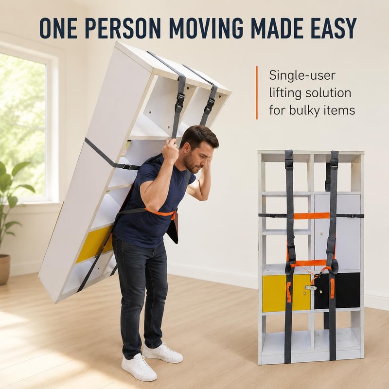 Storbuffs Furniture Moving Straps for One Person, Heavy Duty Lifting