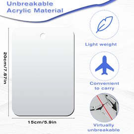 FdcLixuvol Shower Mirror Fogless for Shaving, 6"x8" Anti Fog Mirror for Shower Luxury Small Hanging Mirrors Frameless Shatterproof Portable Camping Mirrors for Bathroom Makeup Locker (Without Hook)