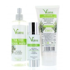 Anti Acne Face & Body Wash + Blumenmuster Water + anti Acne Serum