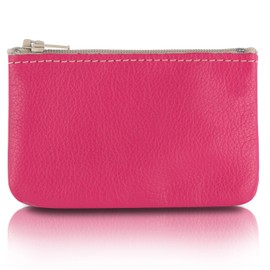 Genuine Leather Small Zipper Pouch Coin Purse for Women Change Holder for Men Size 4 x2.5 Made in U.S.A