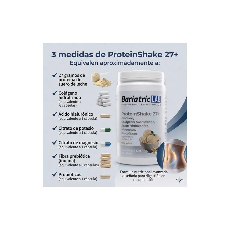 Proteína Whey Vainilla Con Colágeno Probióticos Bariátrico