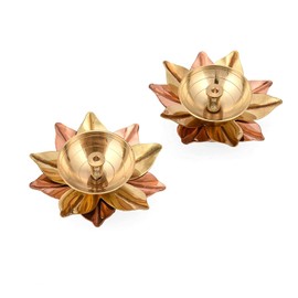 Brass Oil Lamp Brass Deep Diya Indian Oil Lamp Diwali Puja Lamp Akhand Lotus Diya (4)