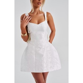 Zymhae Short Tight Homecoming Dresses for Teens with Bow Satin A Line White Jacquard Lace Up Elegant Mini Bride Dress Cocktail Party Gown 2025 US0
