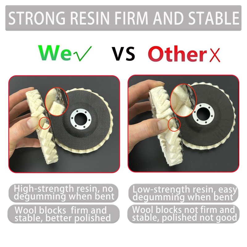 VZLQZJMKY 5 Pcs Wool Felt Flap Polishing Disc and Compound