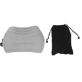 Inflatable Lumbar Waist Pillow PVC and Flocking Press Gray Inflation Portable Lumbar Waist Support Pillow for Car Travel