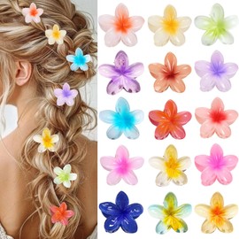 15 Pack Blumen Haarklammer, Haarklammer Blume, Hawaii Haarspange Blume, 4CM Klein Plumeria-Blumenkralle, Dünnes, Dickes, Lockiges Haar Für Frauen, Rutschfeste Hibiskus-Haarspangen, Haar Accessoire