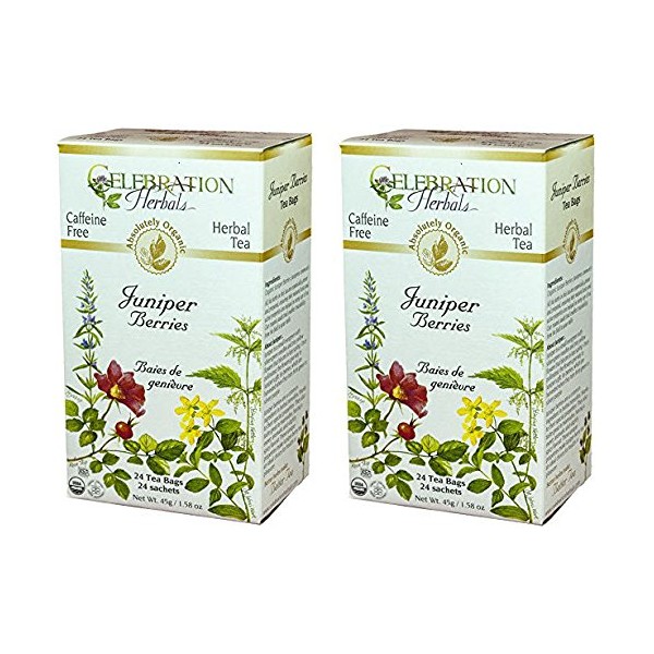 Celebration Herbals Organic Juniper Berries Tea Caffeine Free - 2 Pack (48 Teabags in Total)