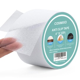 COSIMIXO 4" x 33Ft Clear Anti Slip Tape Waterprooft, Non-Slip Stair Treads Tape Traction, Boats, Stairs, Transparent, Soft, Comfortable for Bare feet