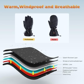 PGYTECH Heating Gloves for Photographers Skiing Gloves Snoboarding Gloves Warm (Medium)